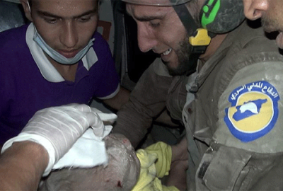 Suriye’de 1 aylık bebek enkazdan sağ çıkarıldı