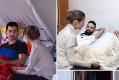 Esma Esad yaralı askerleri ziyeret etti