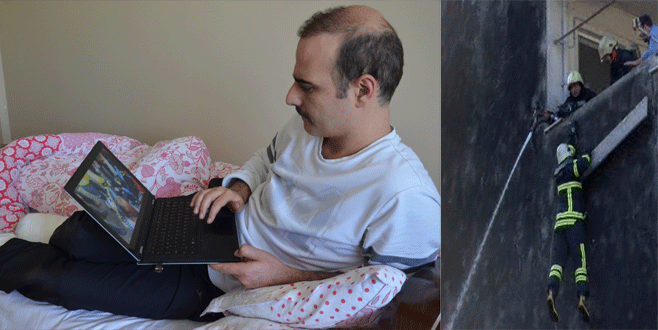 Alevlerin içine düşen itfaiye eri konuştu