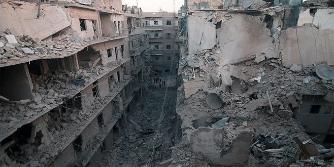Halep’te yerleşim yeri bombalandı