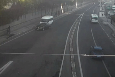 Hain saldırıda kullanılan minibüs kameraya yansıdı