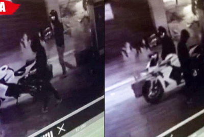 Motosiklet hırsızları kameraya yakalandı