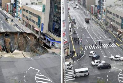 Çöken yol 48 saatte onarıldı