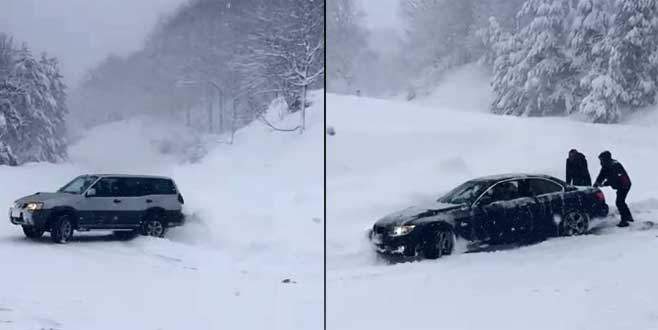 Uludağ’da tipi vatandaşlara zor anlar yaşattı