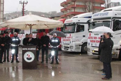 Kestel’den Halep için 11 TIR yardım