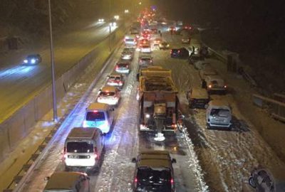 Mudanya Yolu kar yağışı nedeniyle kapandı