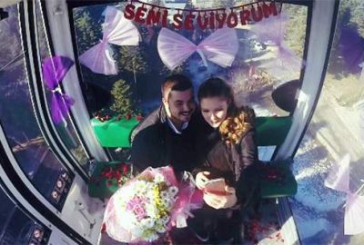 Uludağ’a çıkarken teleferikte evlilik teklifi aldı