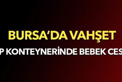 Bursa’da çöp konteynerinde bebek cesedi bulundu