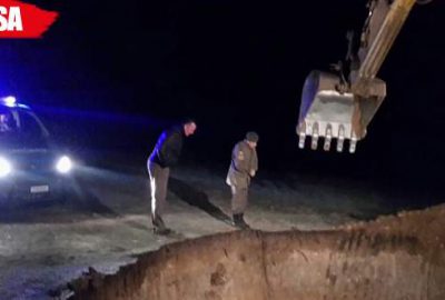 İş makinesiyle kaçak kazı yapan 9 kişi gözaltına alındı