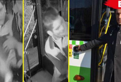 Ön kapıdan inemeyince şoföre saldırdı!