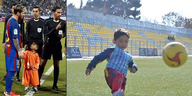 Messi, poşetten formasını yapan Afgan çocukla buluştu