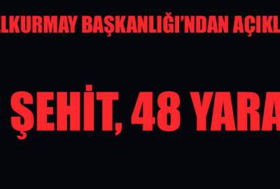 TSK: Kayseri’de 13 şehit, 48 yaralı var
