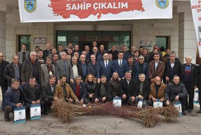 Çiftçilere badem fidanı dağıtıldı