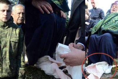 Şehidin cenaze töreninde yürek yakan anlar…