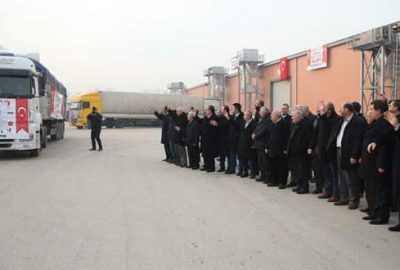 Bursa’dan Halep’e 38 TIR yardım gönderildi