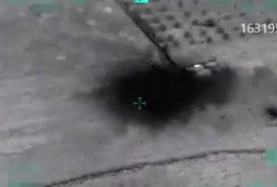 Fırat Kalkanı’nda DEAŞ’a ait silahlı bir araç imha edildi