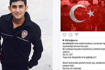 Şehit polis memurunun paylaşımı duygulandırdı