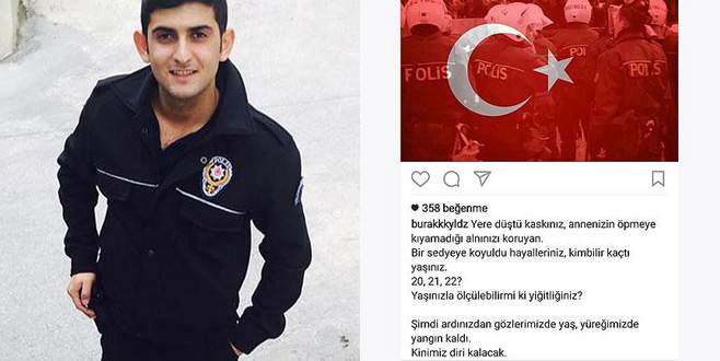 Şehit polis memurunun paylaşımı duygulandırdı
