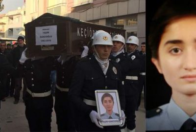 Kadın polise gözyaşlarıyla veda