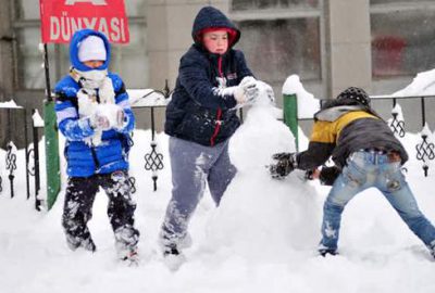 Bursa’da kar sevinci!