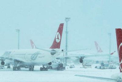 Hava ulaşımına kar engeli
