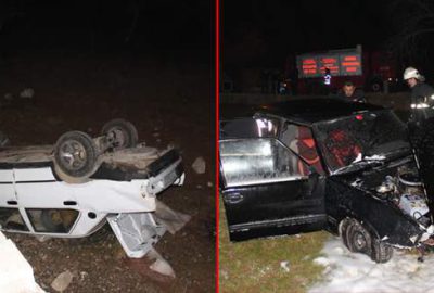 Kaza yapan askere müdahale eden sağlıkçılara otomobil çarptı