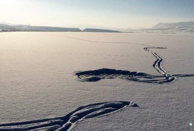 Erçek Gölü buz tuttu