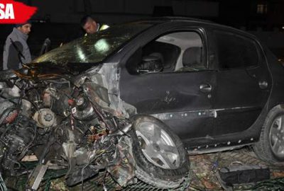 Paramparça olan araçtan sağ çıktılar