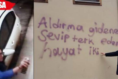 Sprey bitince aşk mesajı yarıda kaldı