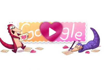 Google, 14 Şubat Sevgililer Günü için "doodle" hazırladı.