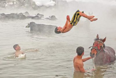 Kışın kaplıca onlara kalıyor