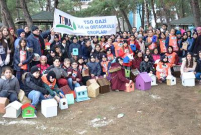 Kumla’ya 200 adet kuş evi