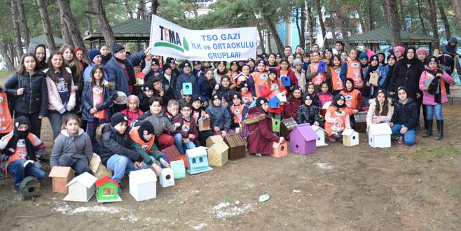 Kumla’ya 200 adet kuş evi