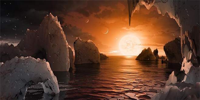 NASA, Dünya’ya benzeyen 7 yeni gezegen keşfetti Dünya'dan 40 ışık yılı uzakta Trappist-1 ismi verilen yıldızın yörüngesinde