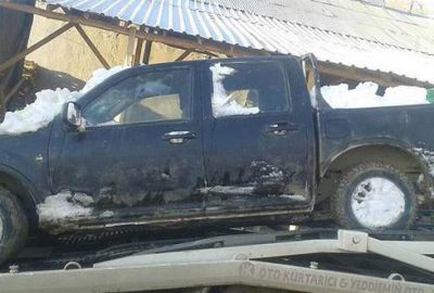 Terör saldırısı için çalınan araç kar altında bulundu