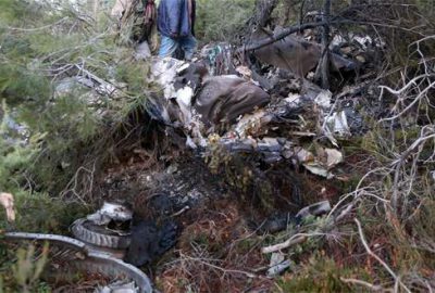 Düşen uçağın pilotu 40 kilometre güneyde bitkin halde bulundu