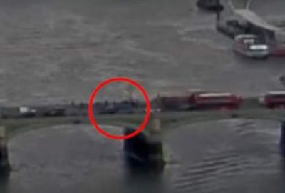 Londra’daki terör saldırısı güvenlik kamerasında