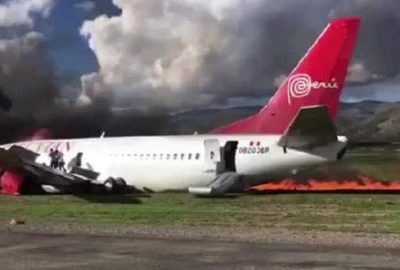 Ucuz atlatıldı! Pistten çıkarak alev aldı