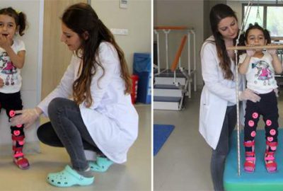 Emekleyemez denilen minik kız yürümeye başladı