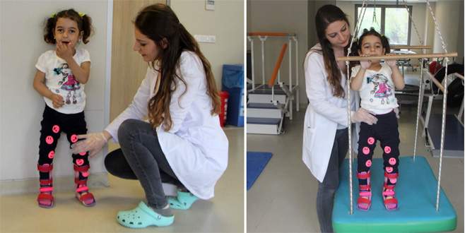 Emekleyemez denilen minik kız yürümeye başladı