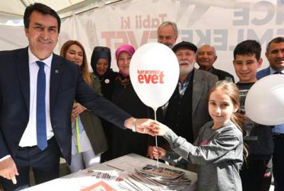 Dündar’dan evet çadırına ziyaret