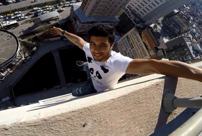 Akrobat gençlerden tehlikeli şov