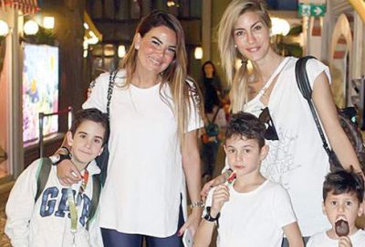 Çocuklarıyla eğlendiler