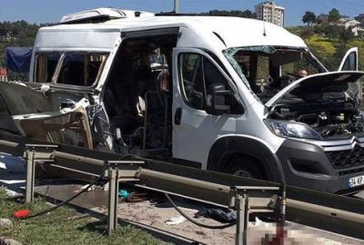 Öğrenci servisinde patlama