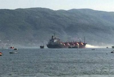 LPG yüklü tankerde yangın