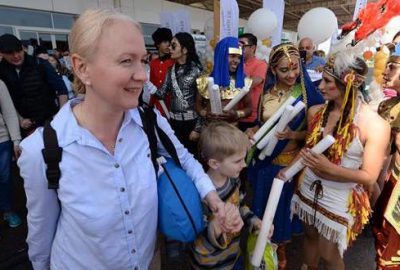 Turistlere şölen havasında karşılama