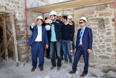 Başkan Yazgı, 2. Kılıçaslan Hamamında restore çalışmalarını inceledi