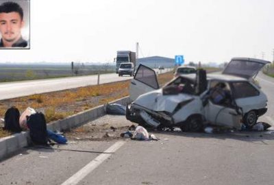 Nişanlı çifti trafik kazası ayırdı