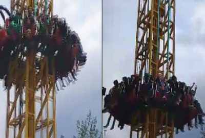 Lunaparkta dehşet: Yere çakıldı