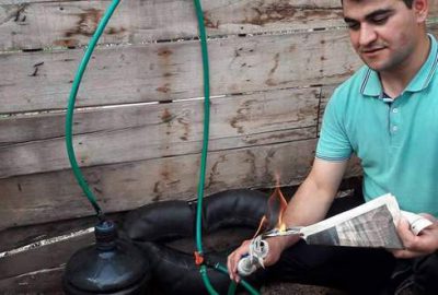 20 liralık düzenekle biogaz üretti